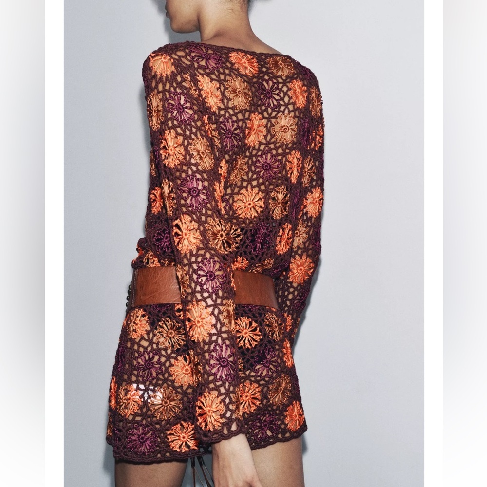 Zara Crochet Knit Mini Dress - Picture 12 of 14